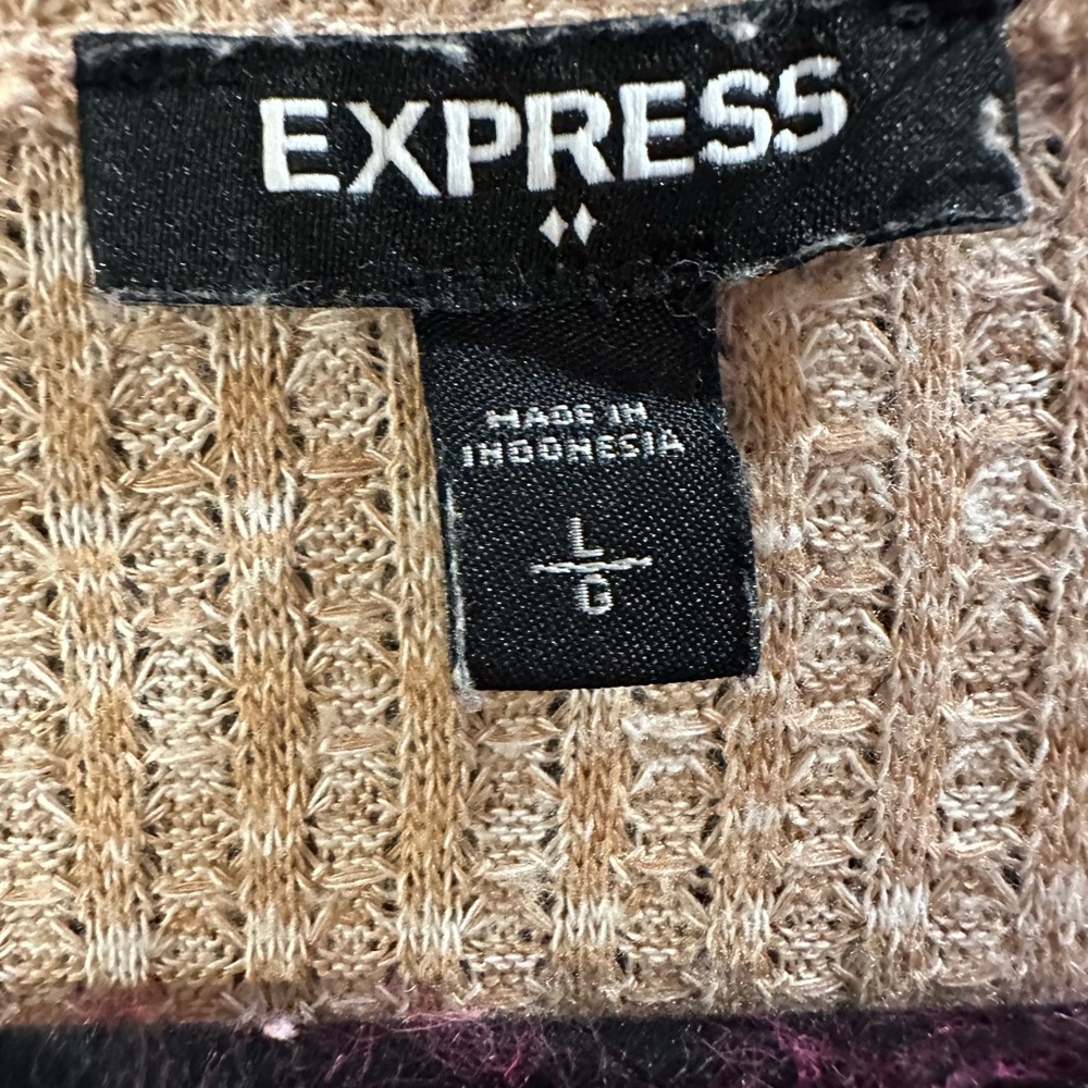 Express Tan Textured Knit Top - Picture 2 of 3